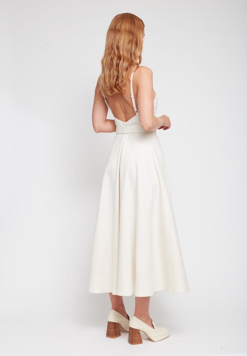 MATISSA Off-White Denim Dress - Back View