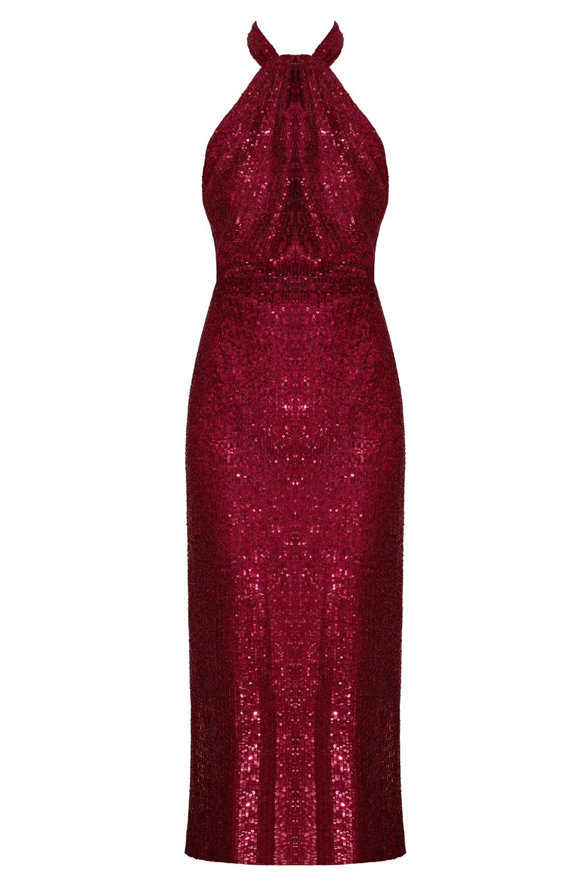 ELIN red sequin midi cocktail dress