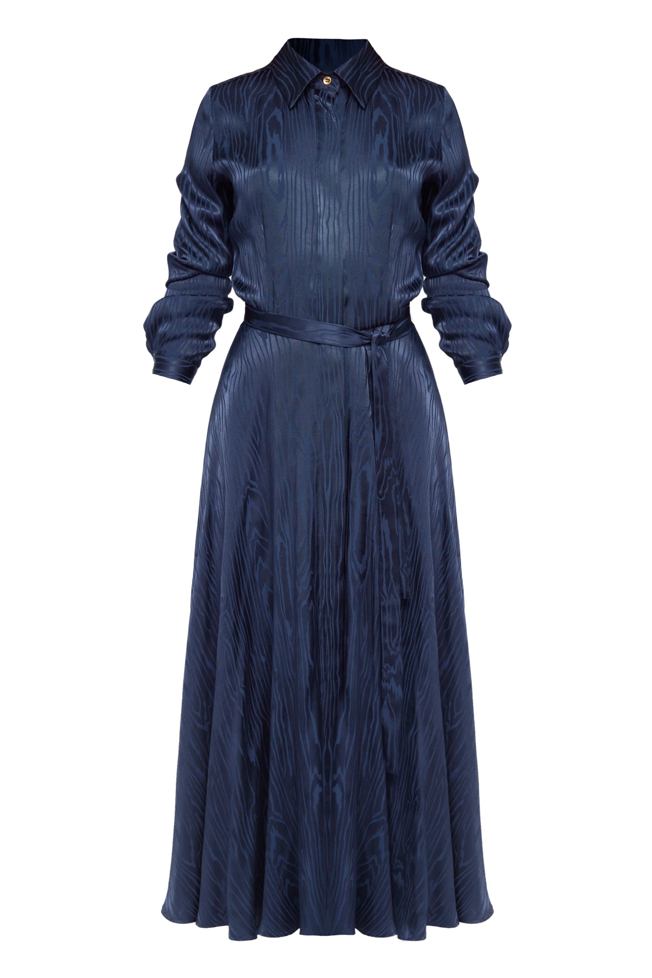 PAOLA Blue Jacquard Viscose Shirt Dress