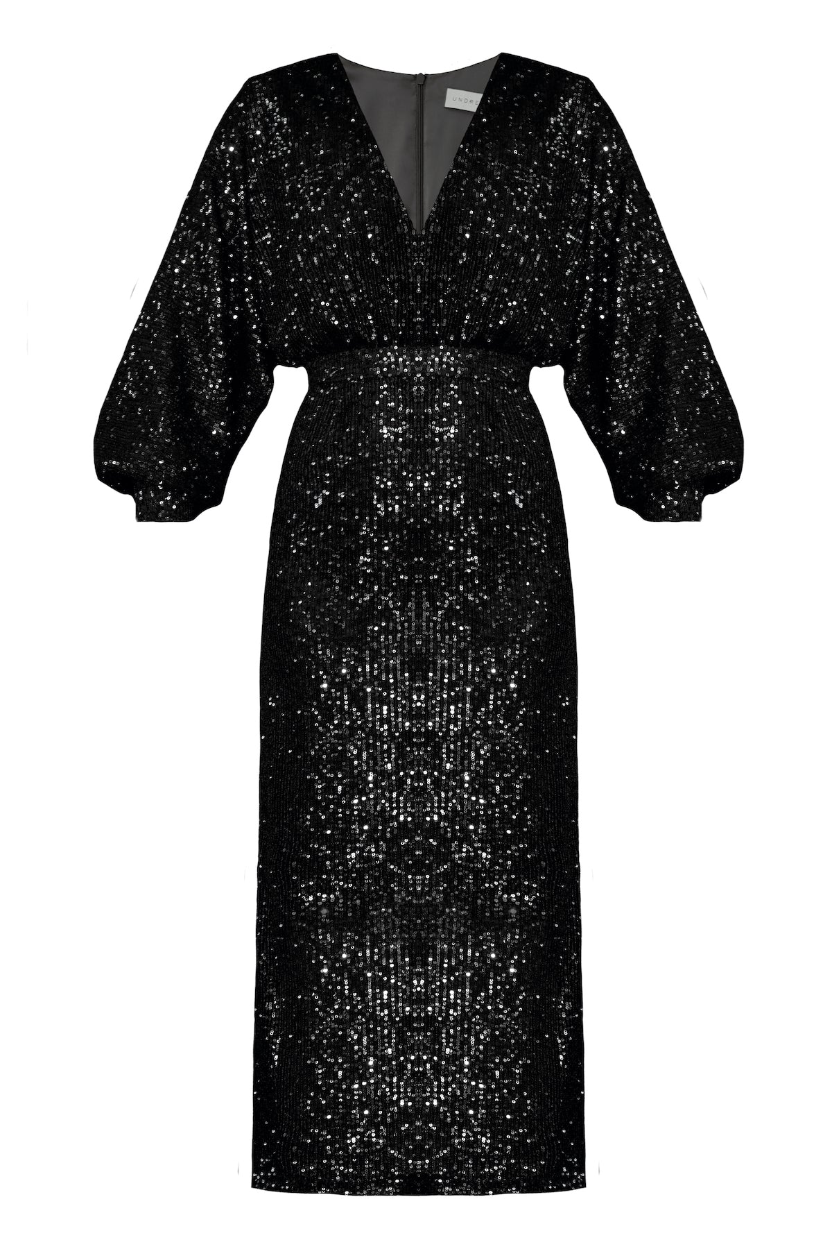 handmade Black sequin long sleeve dress EVE